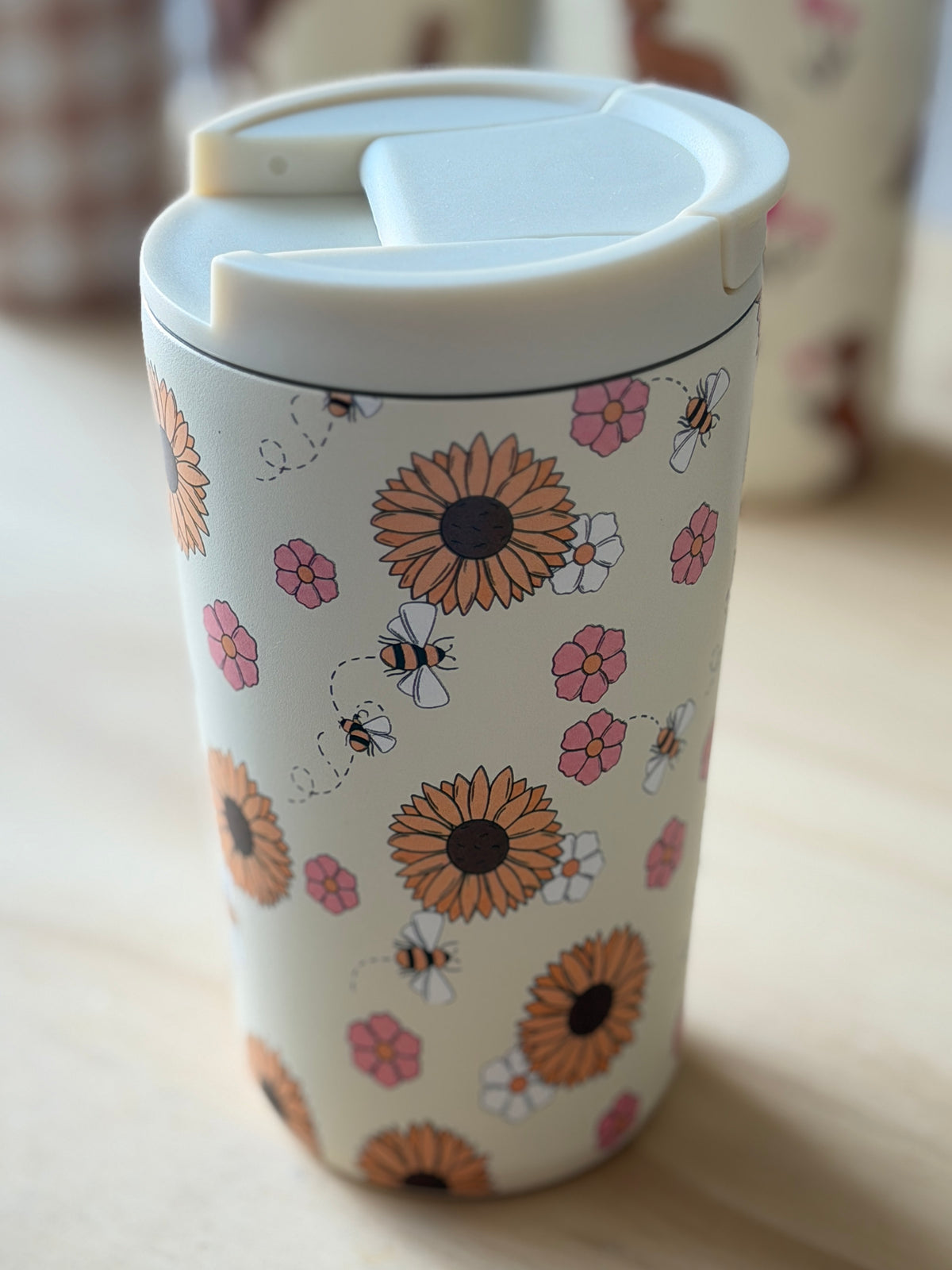 Sunflower & Bee Insulated Coffee Cup