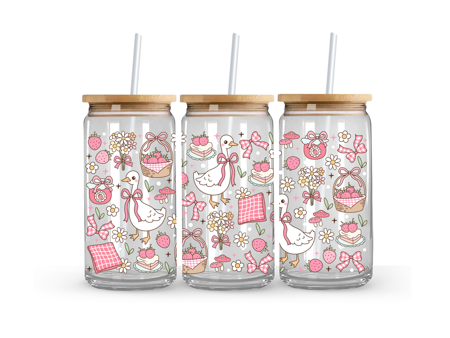 Berry Goosey Glass Can Cup - 473ml