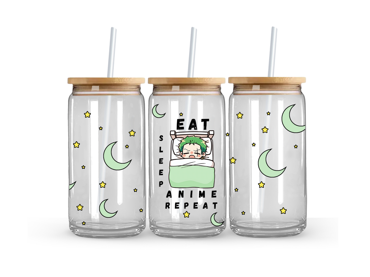 Zoro - Eat, Sleep, Anime Glass Can Cup - 473ml