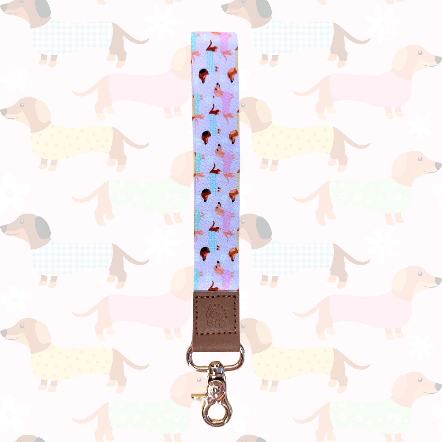 Floral Dachshund Wristlet