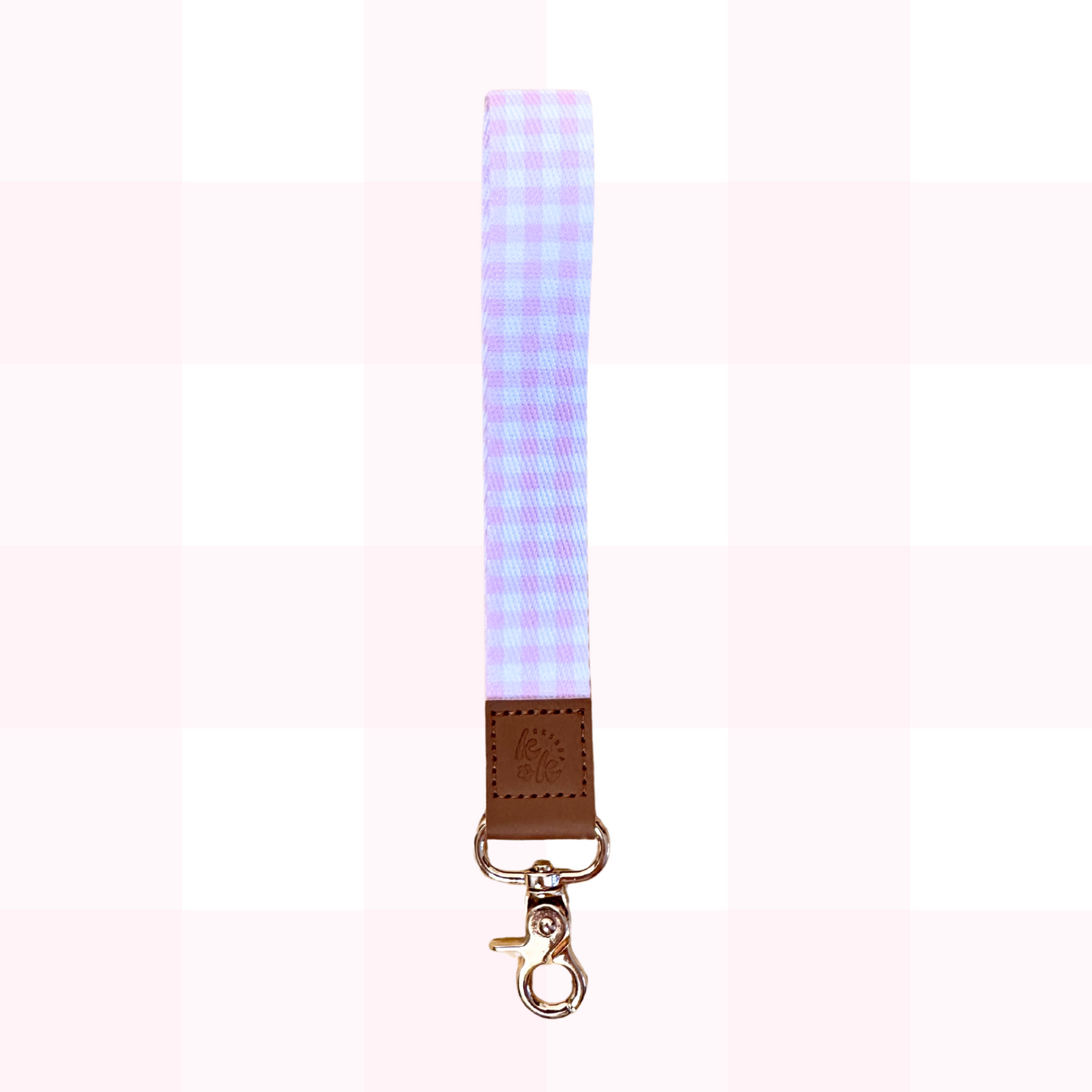Pink Gingham Wristlet