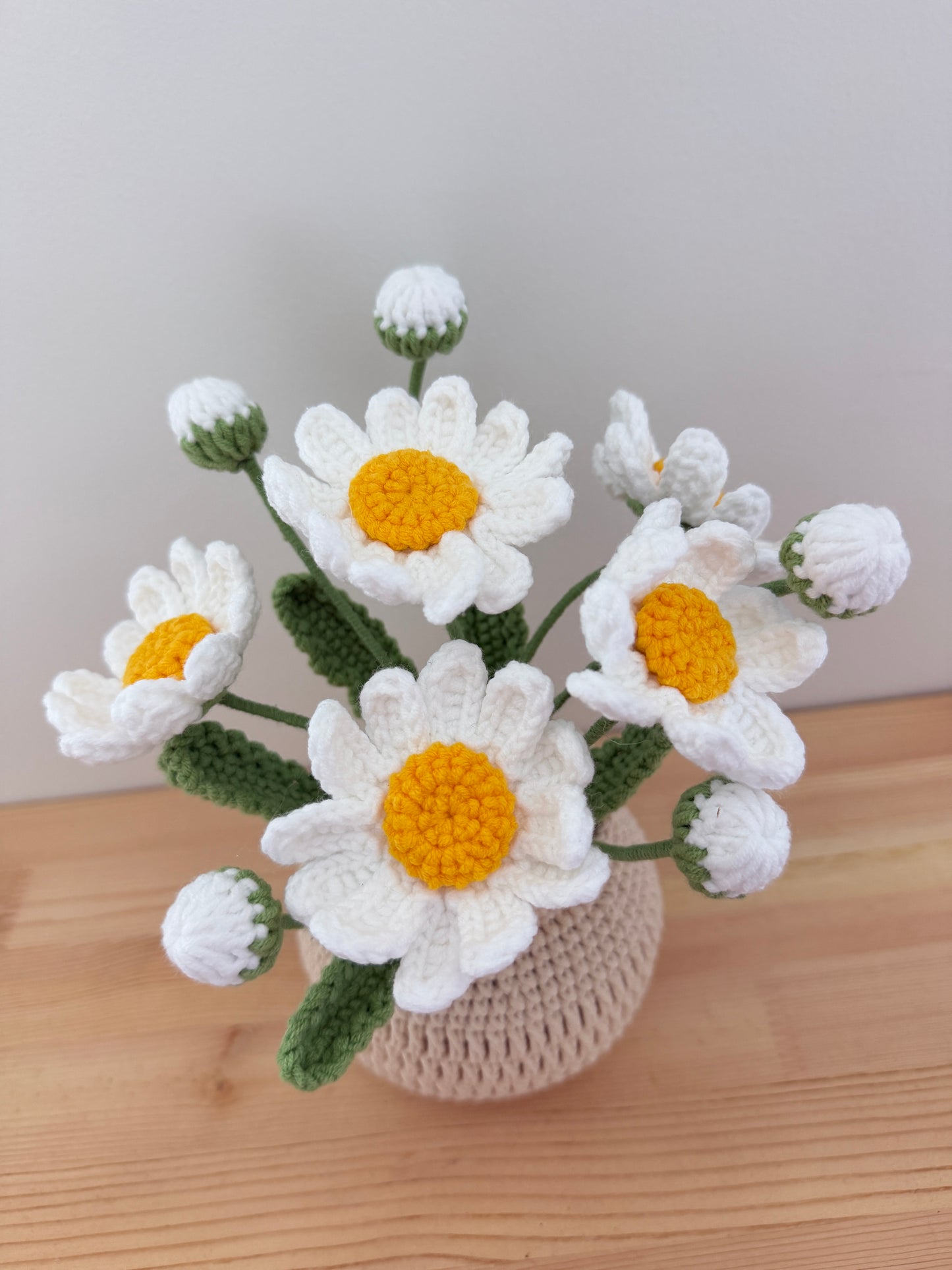 White Daisy Pot Amigurumi
