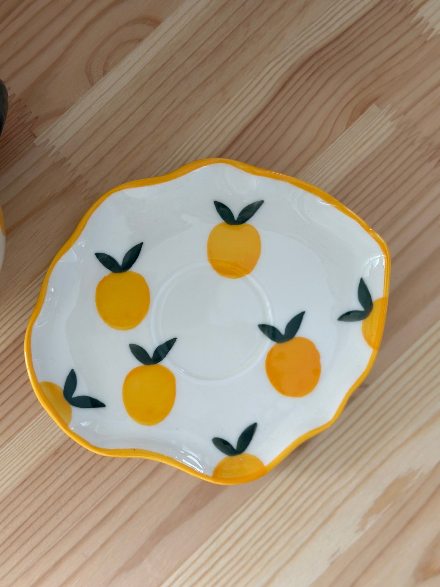 Ceramic Lemon Cup & Saucer - Ceramic Cup & Saucer Set or Mug - Gift & Kitchen Décor