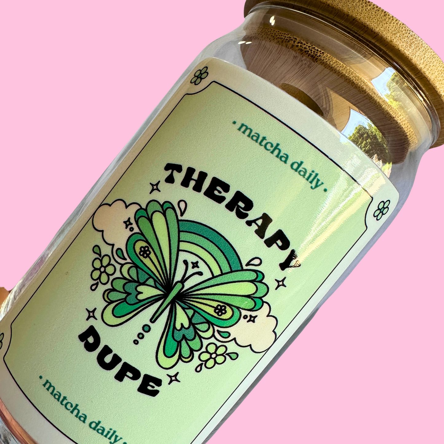 Therapy Dupe Matcha - Glass Can Cup 473ml