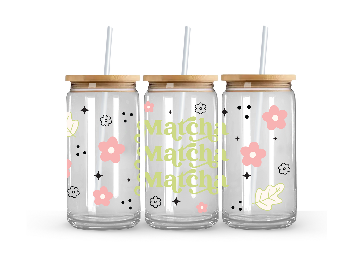 Matcha Glass Can Cup - 473ml