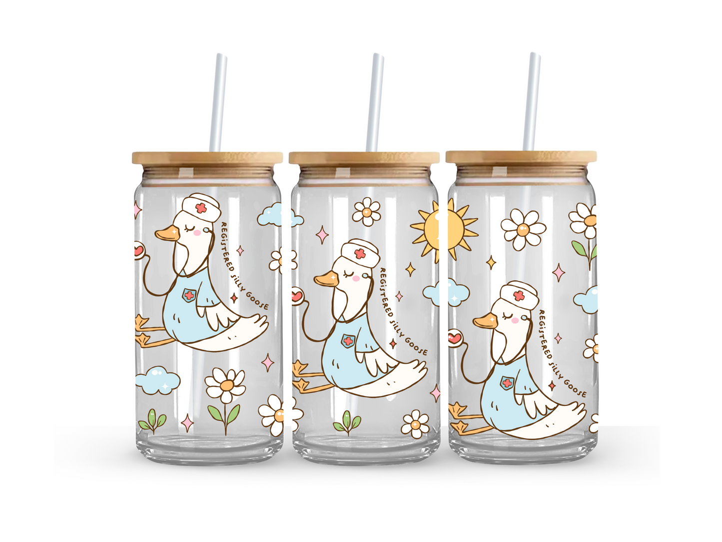 Registered Silly Goose Glass Can Cup - 473ml