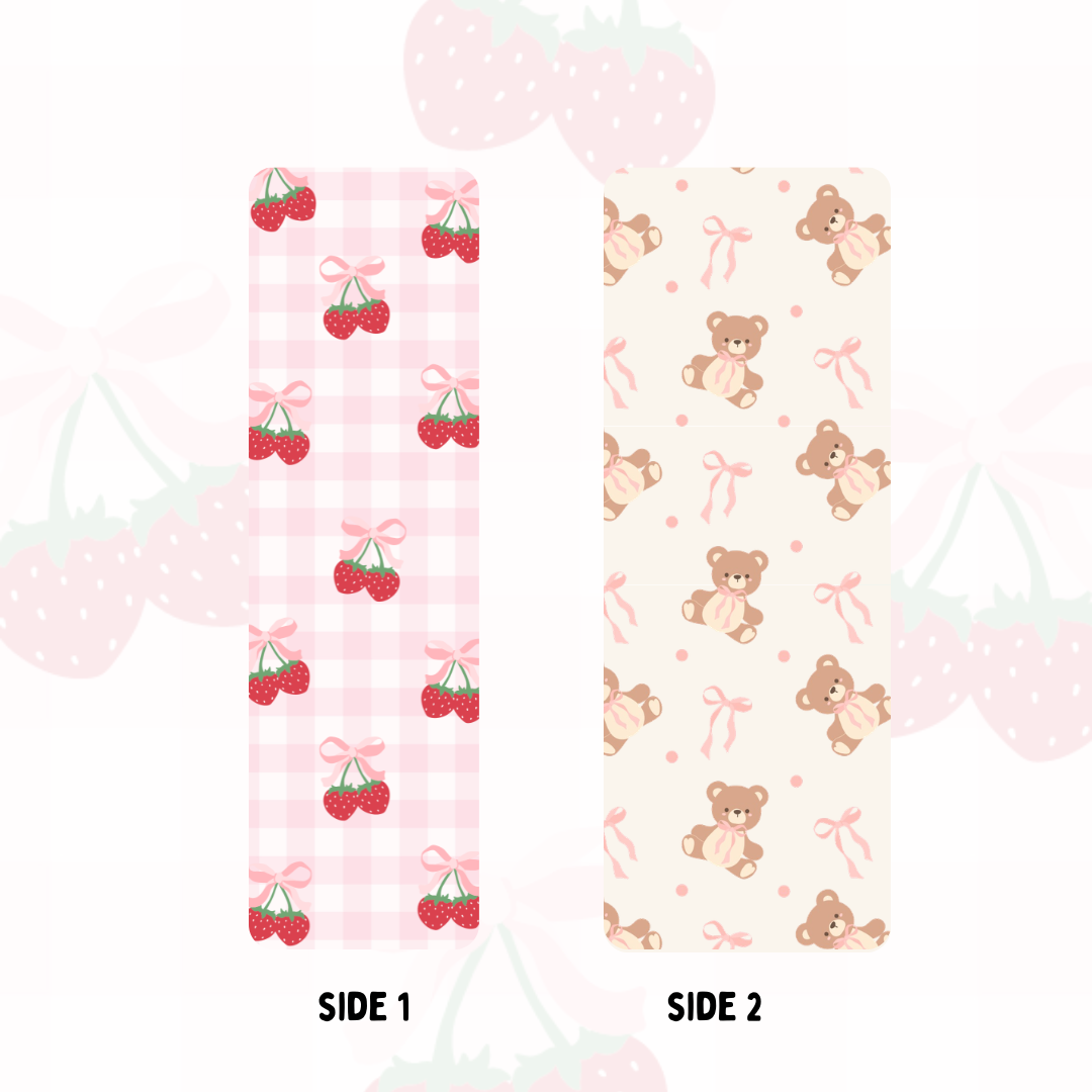 Teddy/Cherry Bookmark - Double sided