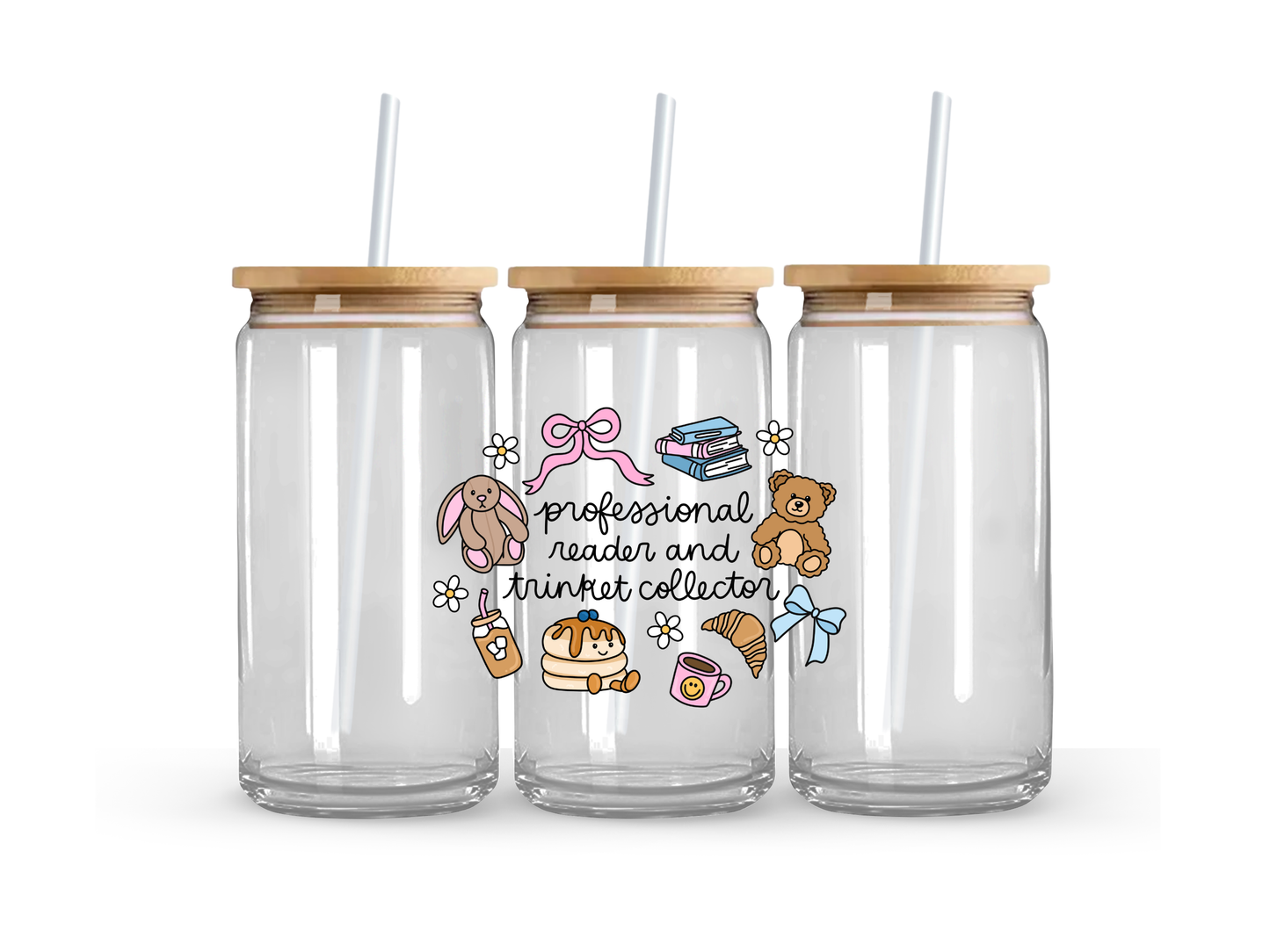 Reader & Trinket Collector Glass Can Cup - 473ml