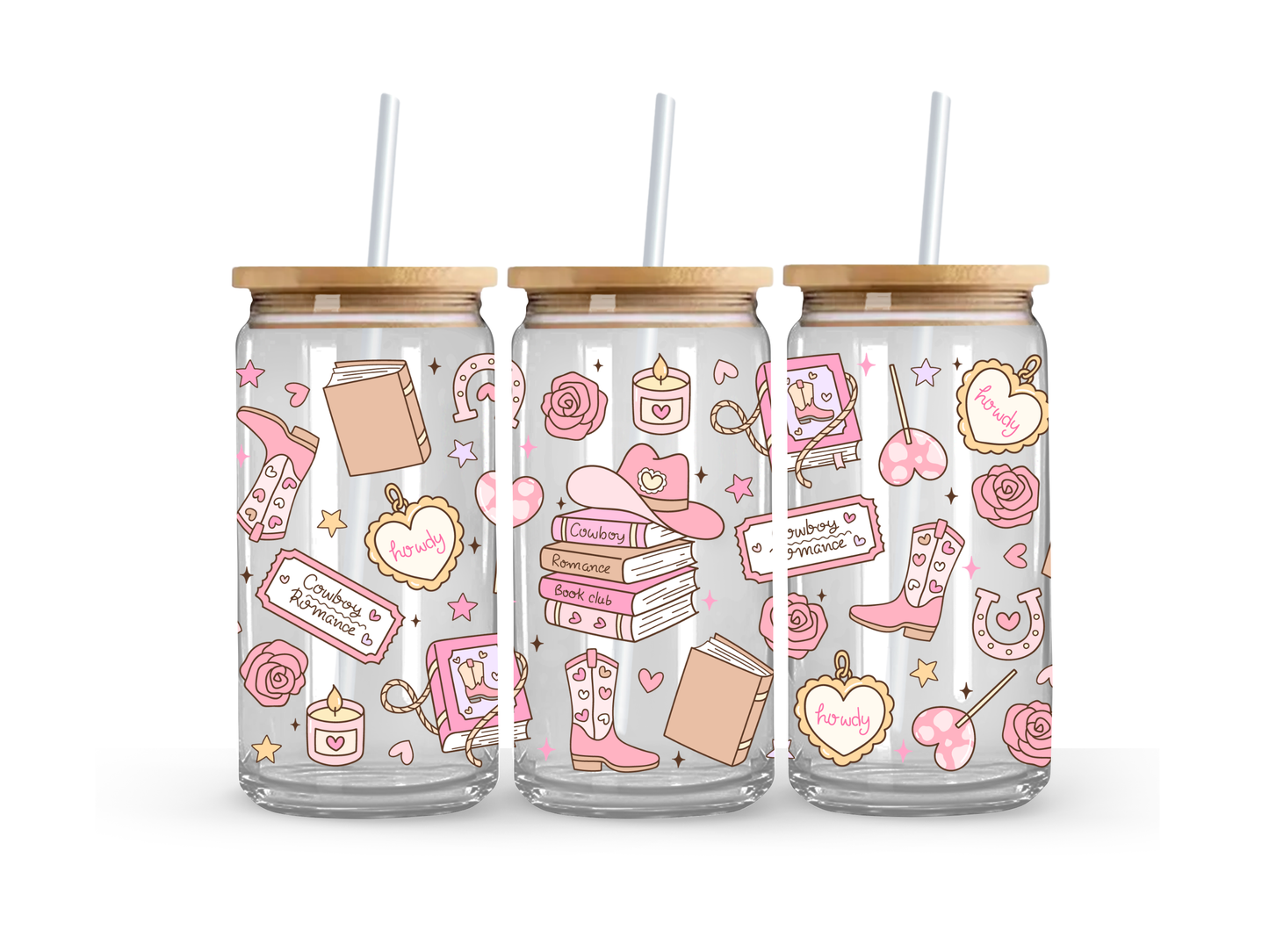 Cowboy Romance Glass Can Cup - 473ml
