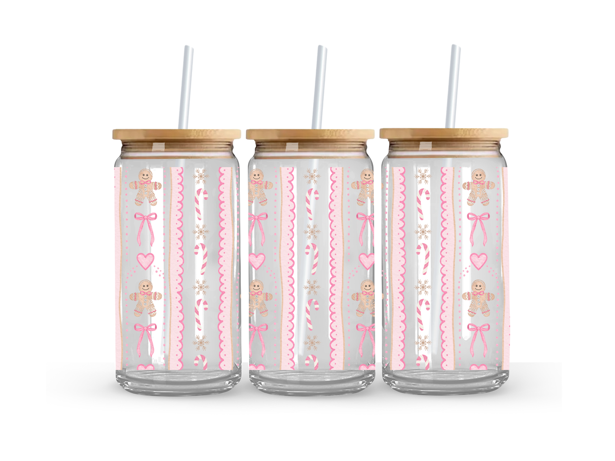 KKshop Christmas Glass Can Cup - 473ml