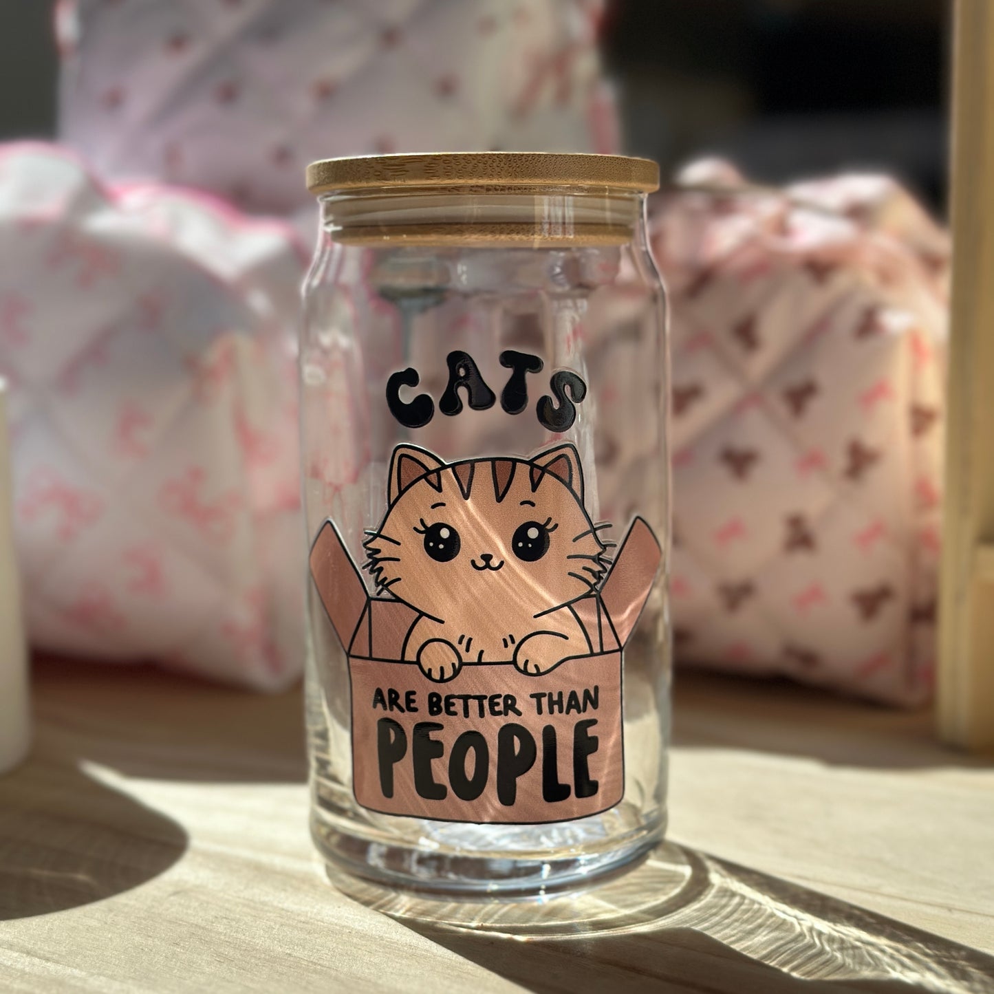 Cats Are Better Than People - Glass Can Cup - 473ml