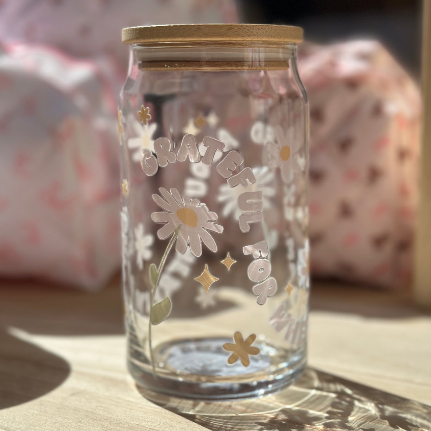 Grateful for where I am, excited about where I'm going - Glass Can Cup - 473ml