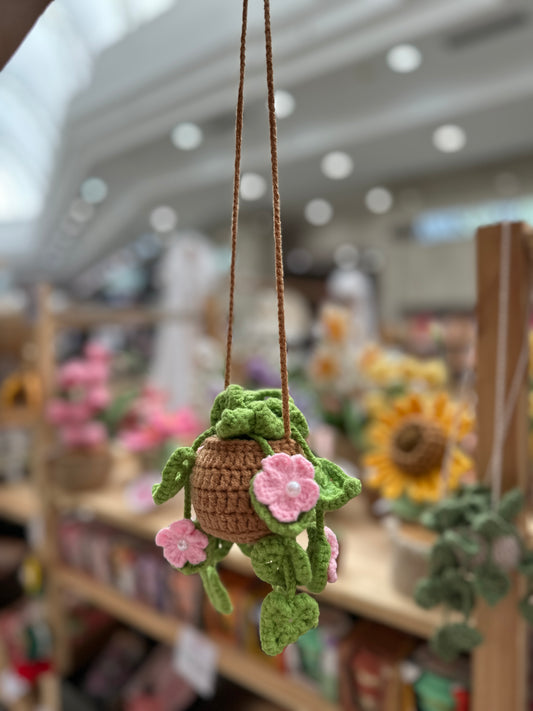 Hanging Pink Flower Amigurumi