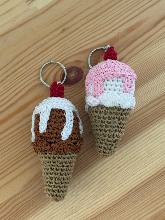 Ice Cream Amigurumi Keychain