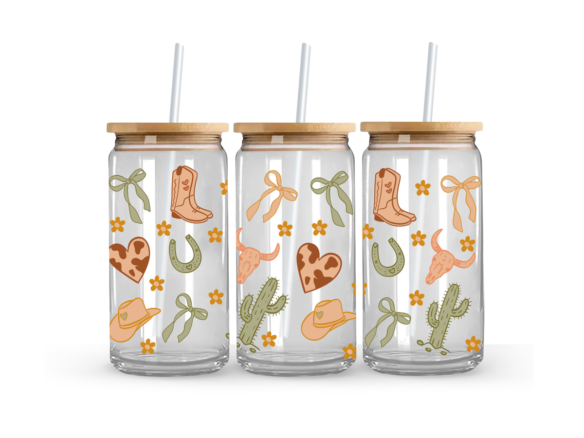 Cowgirl Glass Can Cup - 473ml