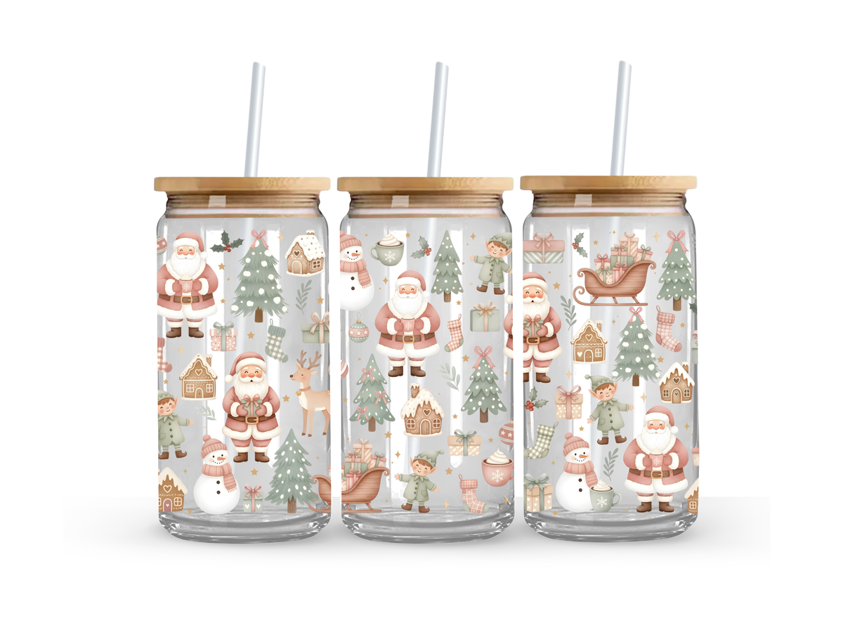 Traditional Christmas Glass Can Cup - 473ml