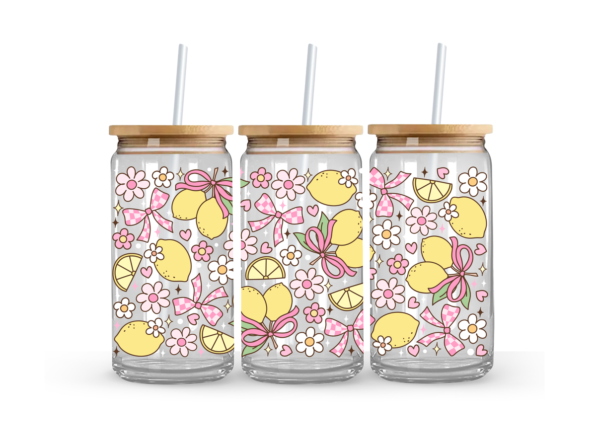 Pink Lemon Glass Can Cup - 473ml