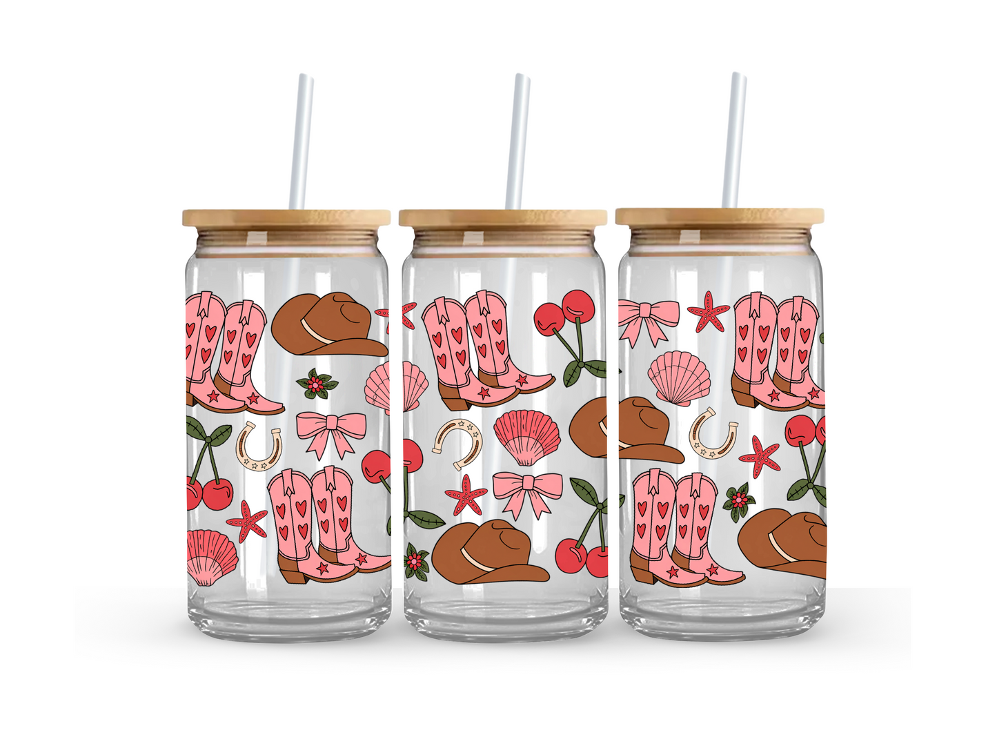 Coastal Cowgirl Glass Can Cup - 473ml