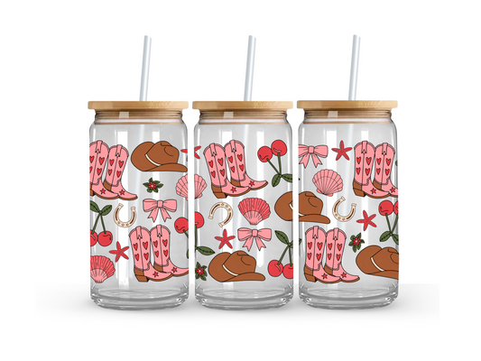 Coastal Cowgirl Glass Can Cup - 473ml
