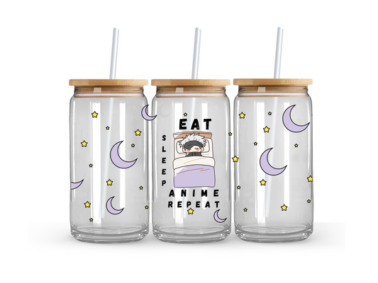 Gojo - Eat, Sleep, Anime Glass Can Cup - 473ml