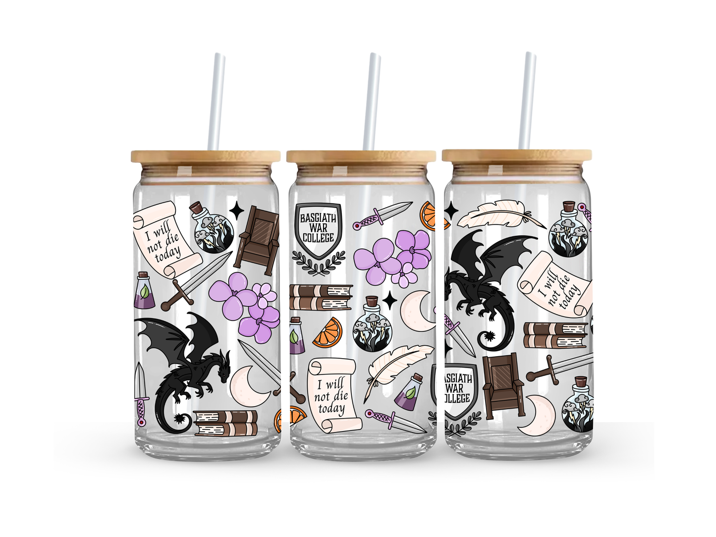 Fourth Wing Glass Can Cup - 473ml