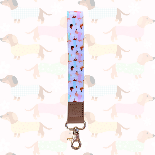 Floral Dachshund Wristlet