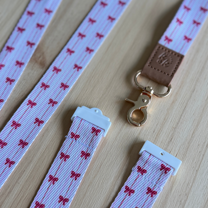 Striped Bow Lanyard