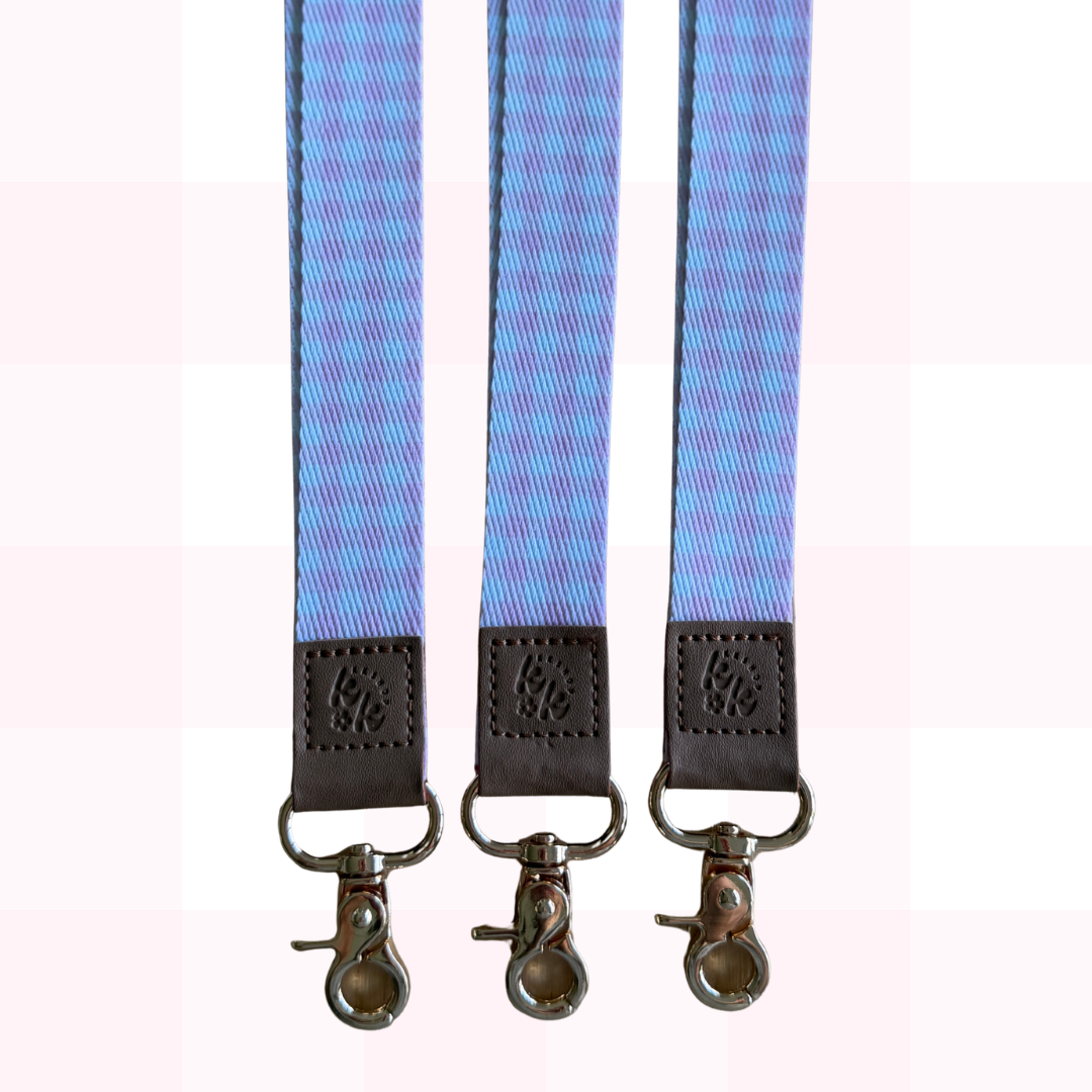 Pink Gingham Lanyard