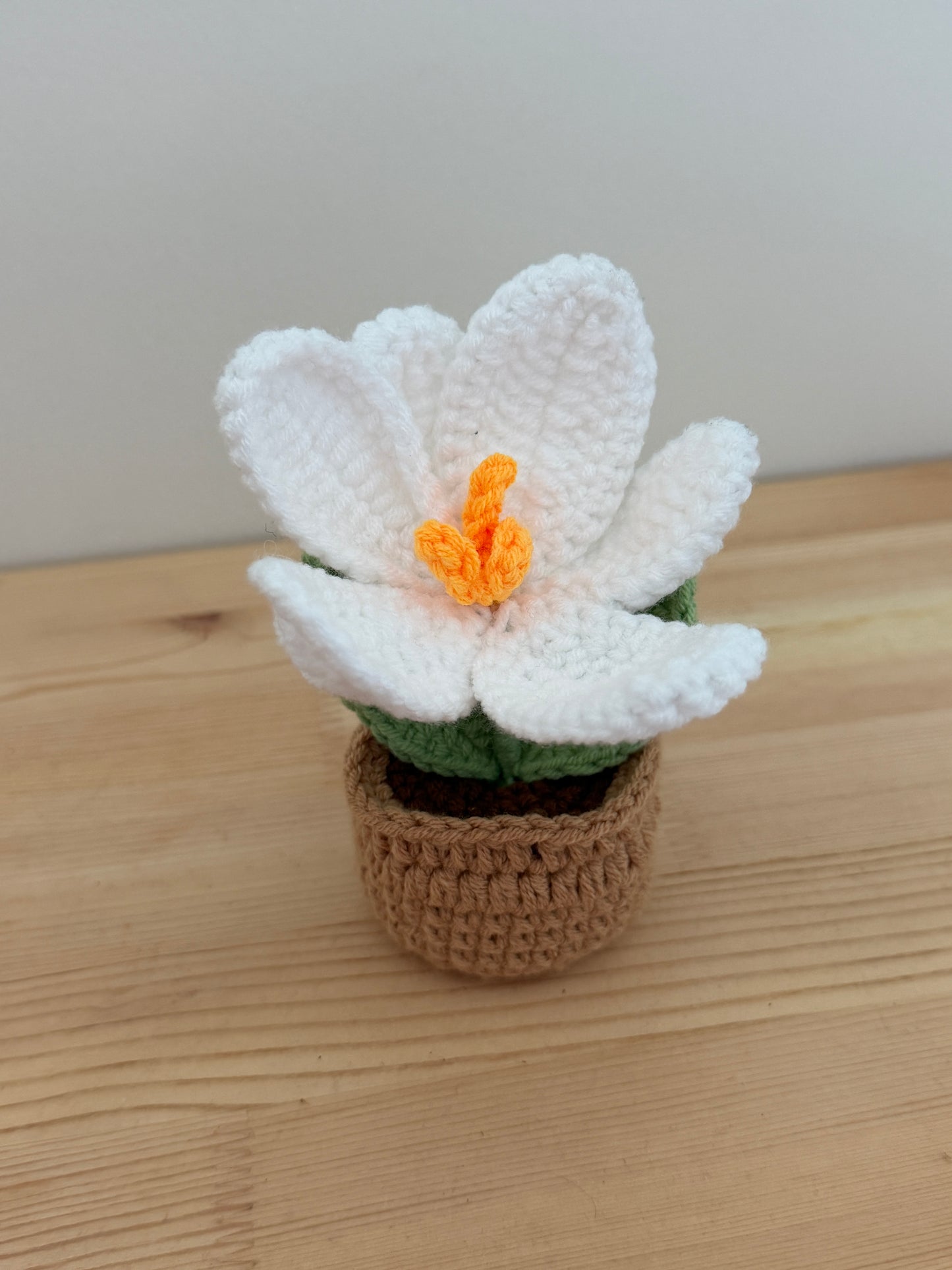White Tulip (Open Bud) Amigurumi