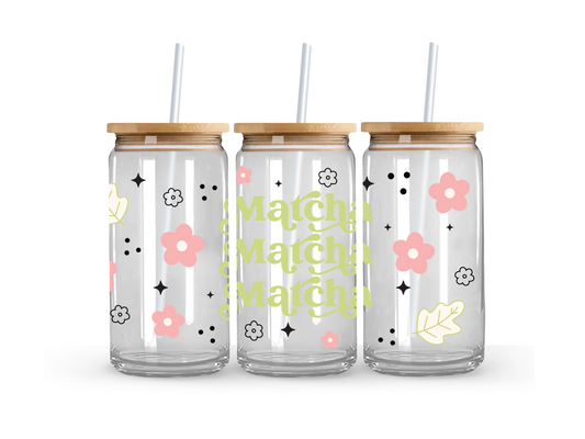 Matcha Glass Can Cup - 473ml