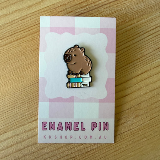 Bookish Capybara Enamel Pin