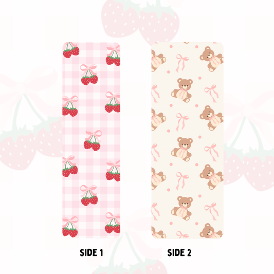 Teddy/Cherry Bookmark - Double sided