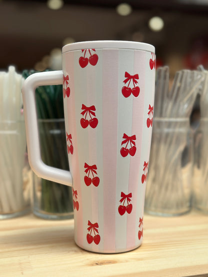 Cherry Insulated Tumbler with Handle