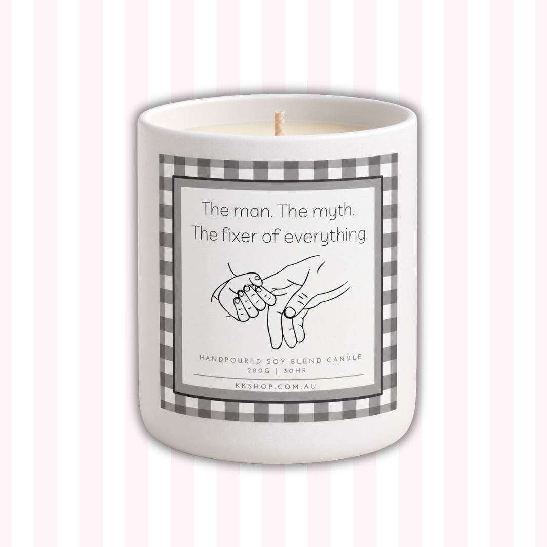 The Man, The Myth, The Fixer Candle