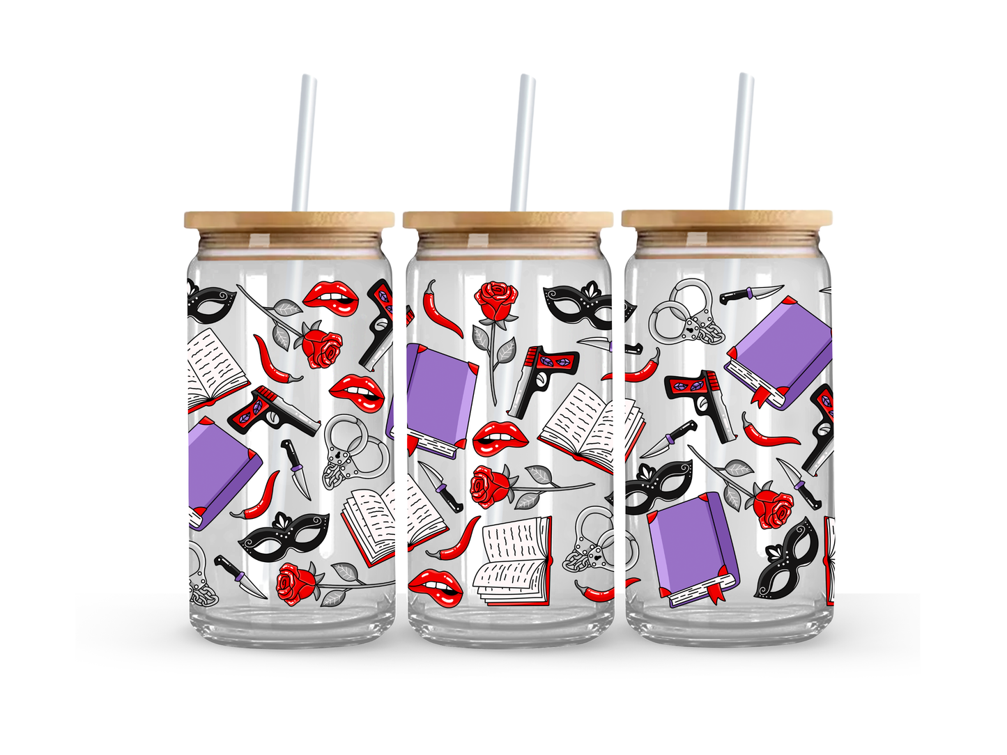 Dark Romance Glass Can Cup - 473ml