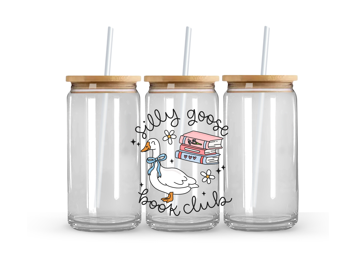 Silly Goose Book Club Glass Can Cup - 473ml