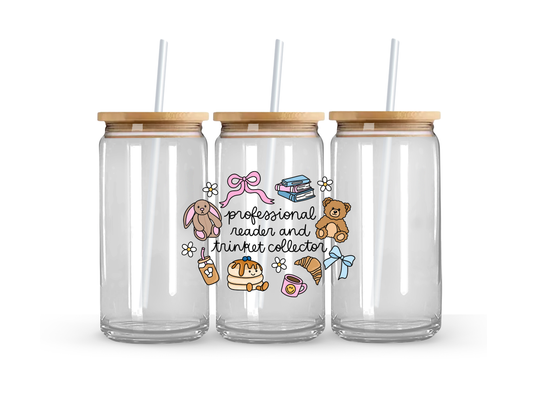 Reader & Trinket Collector Glass Can Cup - 473ml