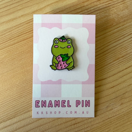Froggie Strawberry Enamel Pin