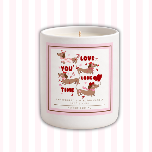 Love You Long Time Dachshund Candle