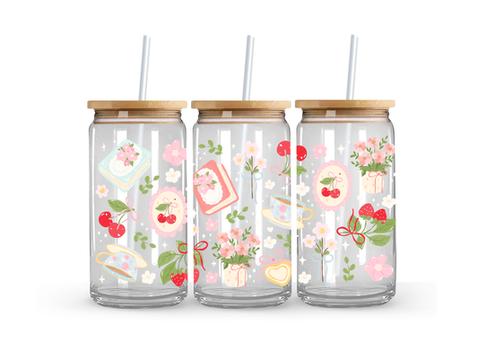 Tea Time Time Glass Can Cup - 473ml