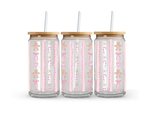 KKshop Christmas Glass Can Cup - 473ml