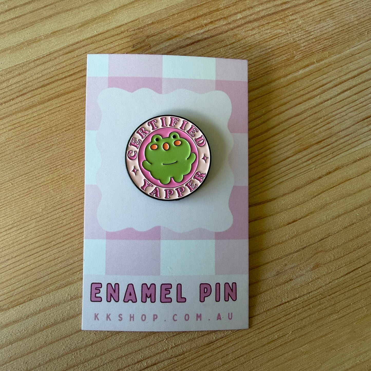 Certified Yapper Frog Enamel Pin