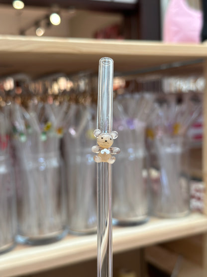 Teddy Bear Glass Straw