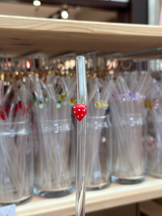 Strawberry Glass Straw