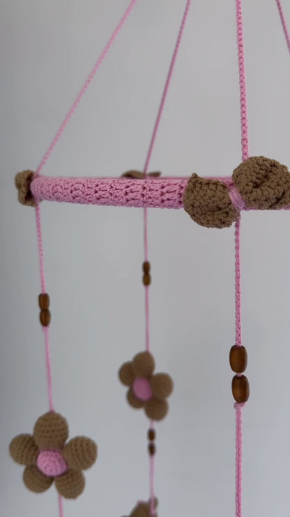 Pink Dachshund Amigurumi Mobile